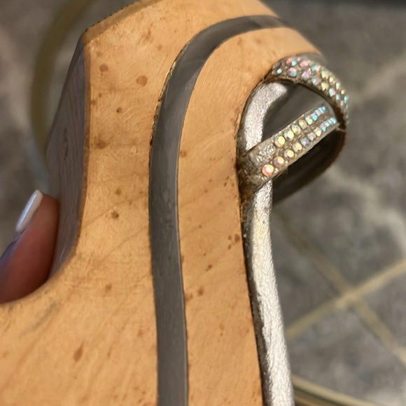 Vintage Sky retro wooden platform wedge heels - Picture 10 of 16